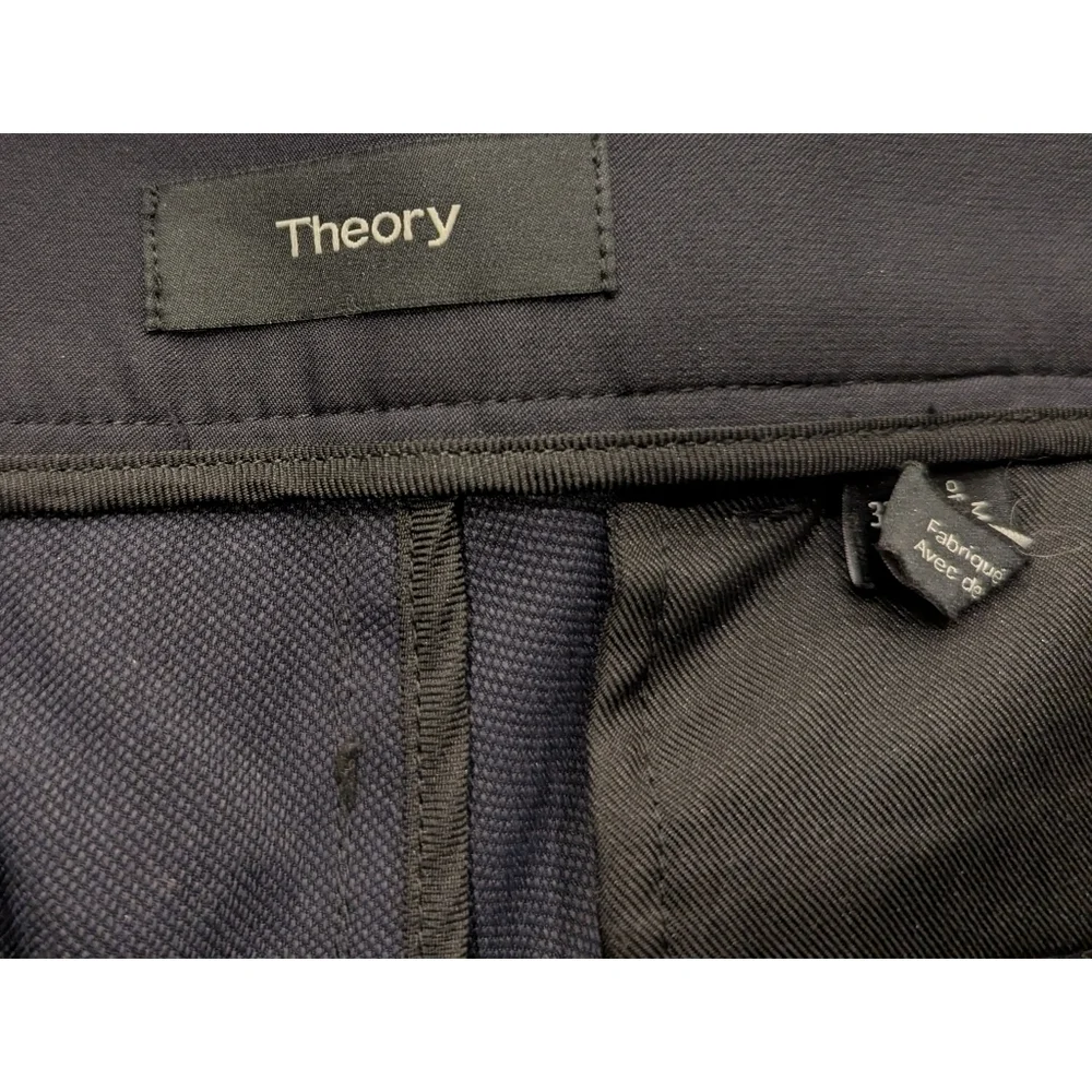 Theory Navy Blue Straight Leg Pants Size 33